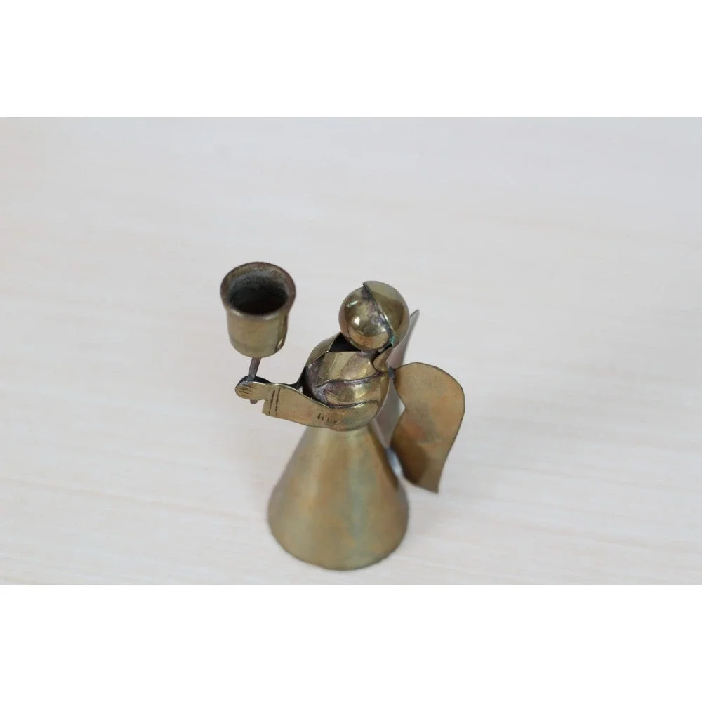 Vintage Brass Angel Candle‎ Holder, Mid-Century Holiday Decor